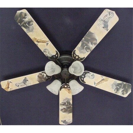 Ceiling Fan Designers Ceiling Fan Designers 52FAN-ANI-ASEZ New AFRICAN SAFARI ELEPHANT ZEBRA Ceiling Fan 52" 52FAN-ANI-ASEZ